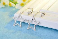 New Rhinestone five-pointed star earrings studs fashions earrings for women long ear tassel jewelry