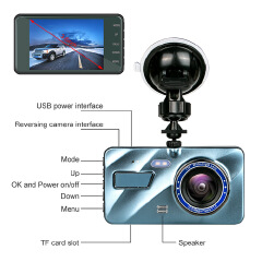 New night vision car 4-inch driving recorder two-way recording For Car DVR Camera Full HD 1296P