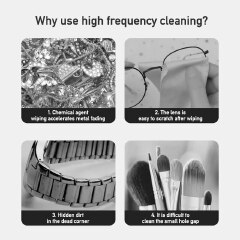 Portable Glasses Cleaner Multifunctional Jewelry Watch Makeup Brush Necklace Mini Cleaning Machine Ultrasonic Vibration Cleaning Machine