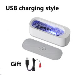 Portable Glasses Cleaner Multifunctional Jewelry Watch Makeup Brush Necklace Mini Cleaning Machine Ultrasonic Vibration Cleaning Machine