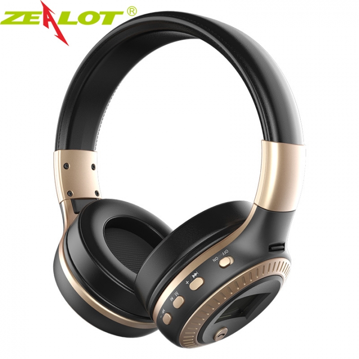Zealot B19 Wireless Bluetooth Headphone Stereo Bass Earphone With Mic FM Radio TF Play LED Screen