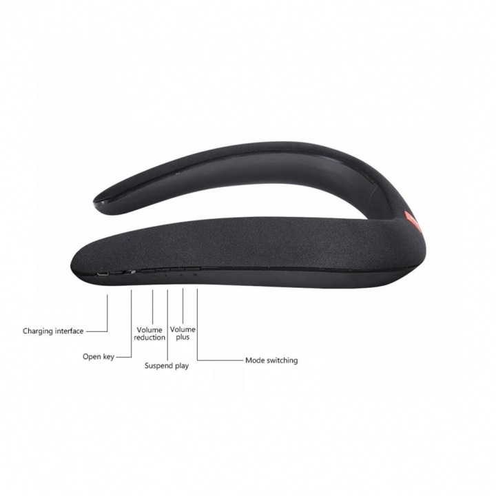 Bass Music Wireless Stereo Bluetooth Portable Music Speaker Neck Novelty Portable Speaker Subwoofer