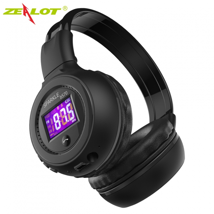 Zealot B570 Bluetooth Stereo Folding Headset Wireless Headset with LCD Screen FM Radio