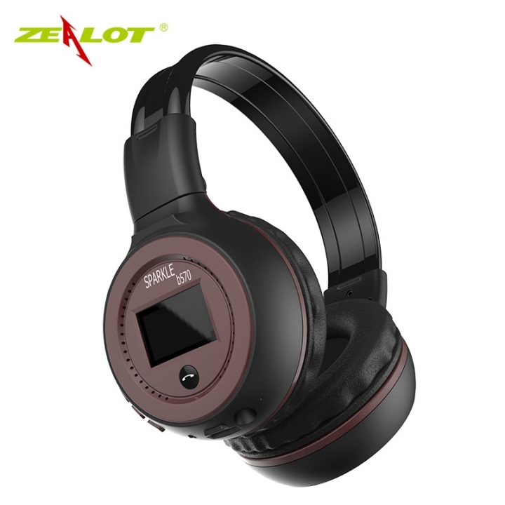 Zealot B570 Bluetooth Stereo Folding Headset Wireless Headset with LCD Screen FM Radio