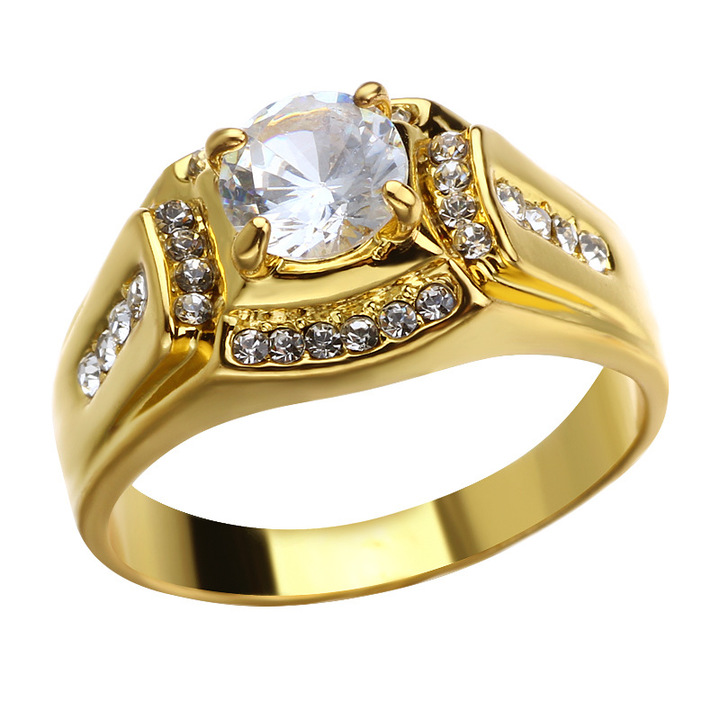 12 Styles 18K Gold Filled Diamond Women Men Wedding MenWomen Size 5 To 12 Ring Set Jewelry