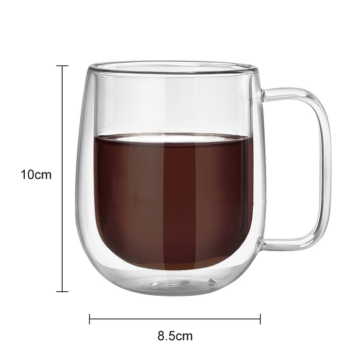 300ML Double Layer Glass Handmade Transparent Heat Resistant Cup Coffee Tea Drink Cups Kitchen Tool