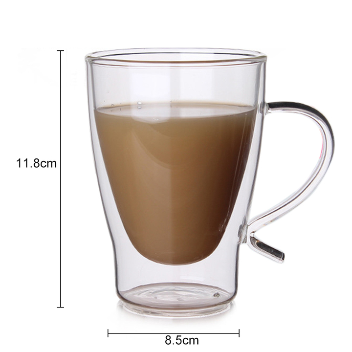 300ML Double Layer Glass Handmade Transparent Heat Resistant Cup Coffee Tea Drink Cups Kitchen Tool
