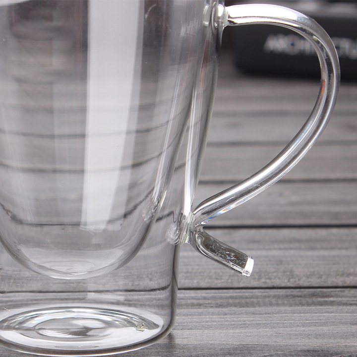 300ML Double Layer Glass Handmade Transparent Heat Resistant Cup Coffee Tea Drink Cups Kitchen Tool