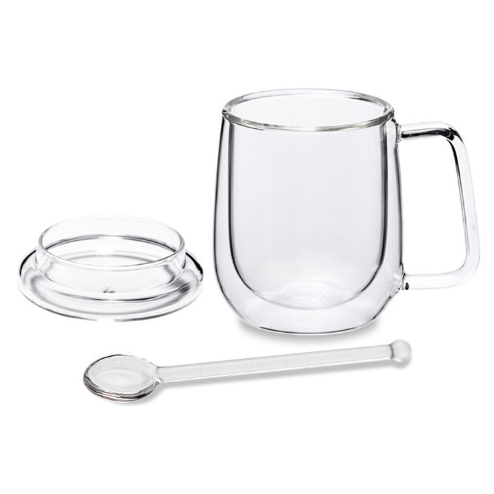 300ML Double Layer Glass Handmade Transparent Heat Resistant Cup Coffee Tea Drink Cups Kitchen Tool