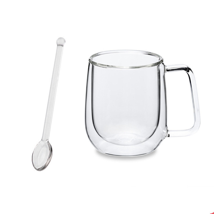 300ML Double Layer Glass Handmade Transparent Heat Resistant Cup Coffee Tea Drink Cups Kitchen Tool
