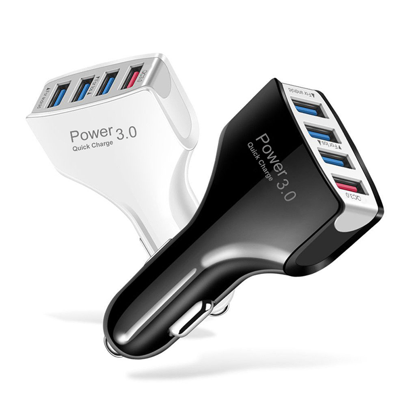 Quick Charge 3.0 Car Charger 4 Ports Fast charging Car Mobile  phone Charger For Samsung iPhone