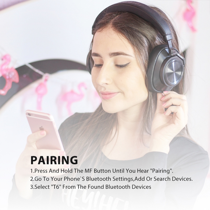 T7 Active Noise Cancelling Headphones Wireless Bluetooth Headset with microphone for phones