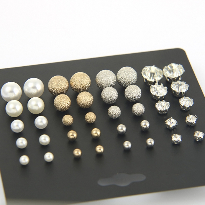 20 for plate size suit pearl earrings female six claw zircon earrings pearl set auger adorn article