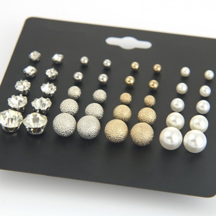 20 for plate size suit pearl earrings female six claw zircon earrings pearl set auger adorn article