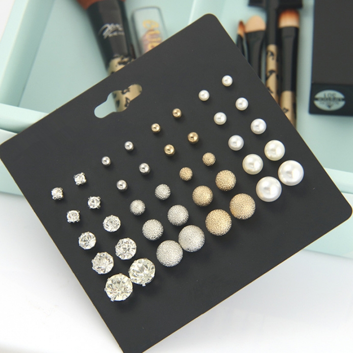20 for plate size suit pearl earrings female six claw zircon earrings pearl set auger adorn article