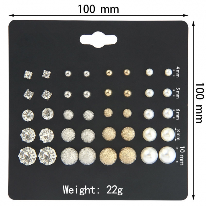 20 for plate size suit pearl earrings female six claw zircon earrings pearl set auger adorn article