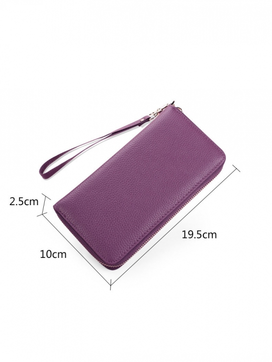 Creative lady leather long purse, zipper purse, high-capacity long wallet, hand bag