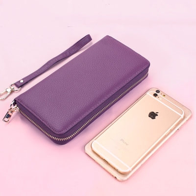 Creative lady leather long purse, zipper purse, high-capacity long wallet, hand bag