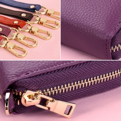 Creative lady leather long purse, zipper purse, high-capacity long wallet, hand bag