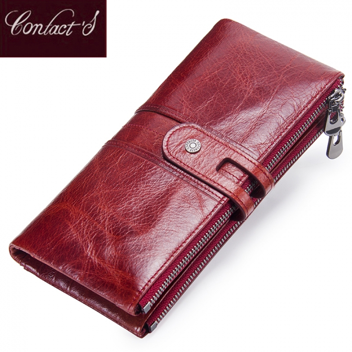 Women Purses Long Zipper Genuine Leather Ladies Clutch Bags With Cellphone Holder Card Holder Wallet
