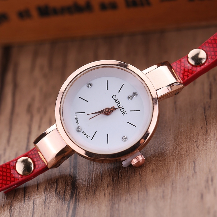Women Watches Fashion Casual Bracelet Women Leather Rhinestone Quartz Watch Clock Female