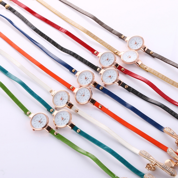 Women Watches Fashion Casual Bracelet Women Leather Rhinestone Quartz Watch Clock Female