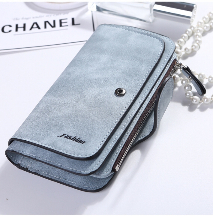 Women Scrub Leather Lady Purses High Quality Ladies Clutch Wallet Long Female Wallet