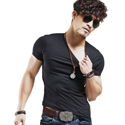 2018 Brand Clothing V neck Men's T Shirt Men Fashion Tshirts Fitness Casual For Male T-shirt
