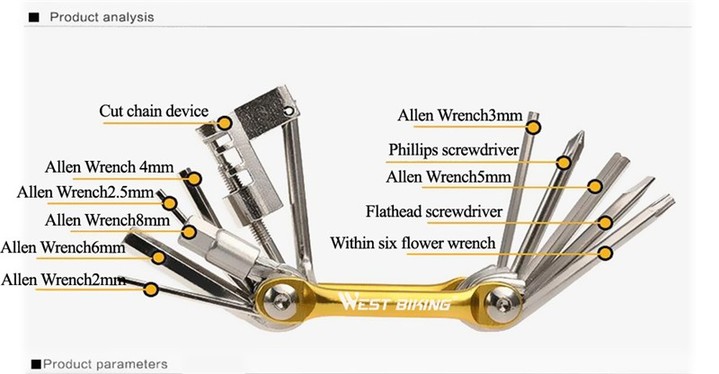 Multi-function Bicycle Repair Tool Steel Bike Tool Wrench Bicicleta Portable Cycling Tools
