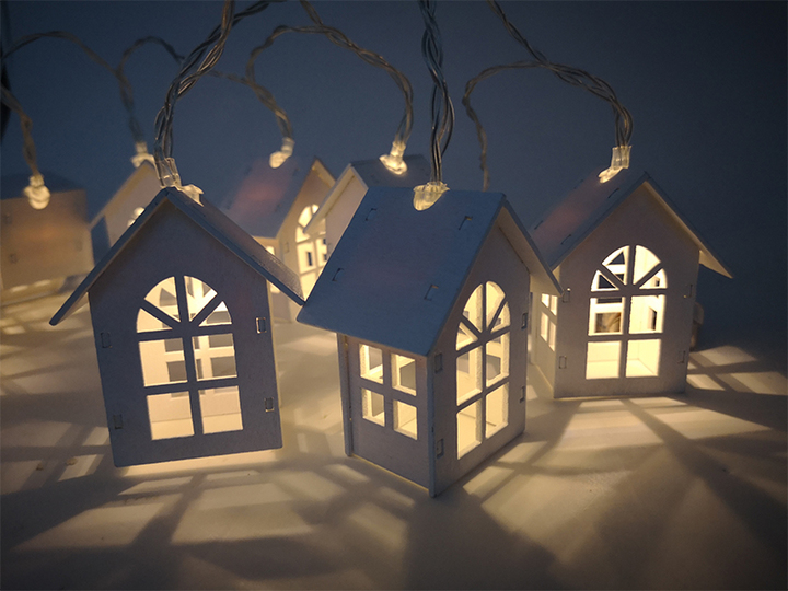 LED Christmas Tree House Style LED Light String Garland HOME New Year Christmas Decorations Home