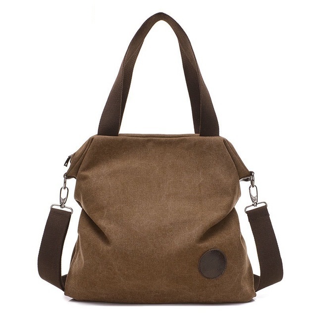 fashion Large Pocket Casual Tote Women's Handbag Shoulder Handbags Canvas Leather Capacity Bags