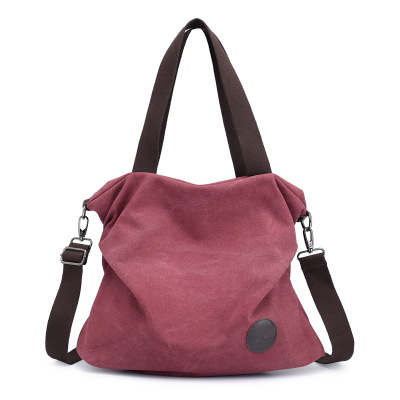 fashion Large Pocket Casual Tote Women's Handbag Shoulder Handbags Canvas Leather Capacity Bags