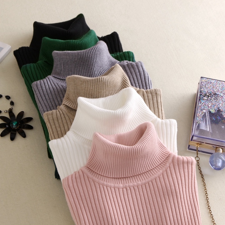 Turtleneck Warm Women Sweater Autumn Winter Femme Pull High Elasticity Soft Female Pullovers Sweater