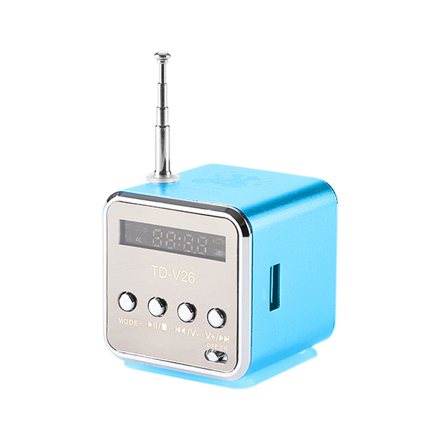TD-V26 Mini Speaker Portable MP3 Music Player  LCD Support FM Radio Micro TF SD Stereo Loudspeaker