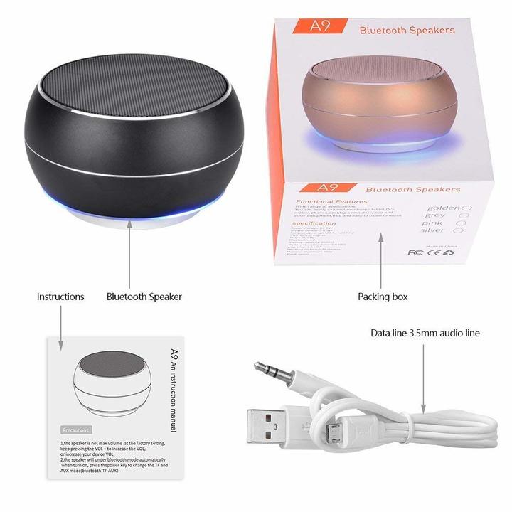 A9 Mini Portable Bluetooth Speaker Stereo Bass Sound Subwoofer Loudspeaker Wireless Outdoor Speakers