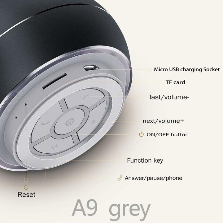 A9 Mini Portable Bluetooth Speaker Stereo Bass Sound Subwoofer Loudspeaker Wireless Outdoor Speakers