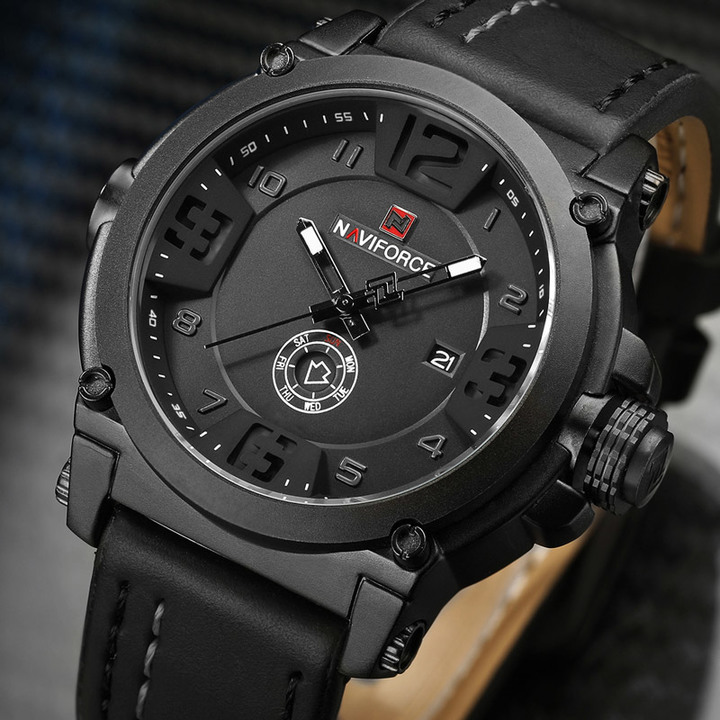 Fashion Mens Watches Naviforce Militray Sport Quartz Men Watch Leather Waterproof Male Wristwatches