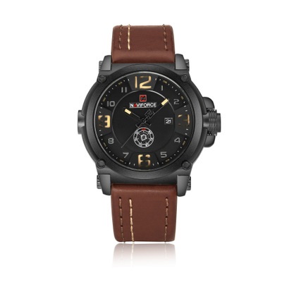 Fashion Mens Watches Naviforce Militray Sport Quartz Men Watch Leather Waterproof Male Wristwatches