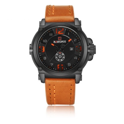 Fashion Mens Watches Naviforce Militray Sport Quartz Men Watch Leather Waterproof Male Wristwatches