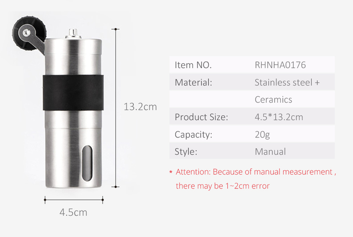 Portable household Mini manual coffee mill Stainless Steel Adjustable Coffee machine Coffee grinder