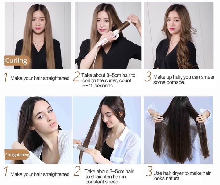 Hair Curler Straightener Styling Curling Straightening Machine Ceramic Heating straight hair tool
