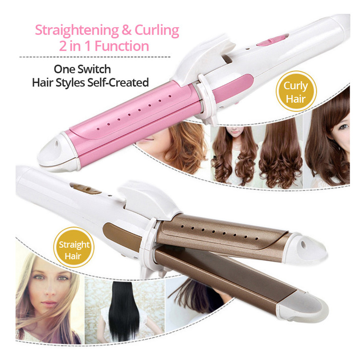 Hair Curler Straightener Styling Curling Straightening Machine Ceramic Heating straight hair tool