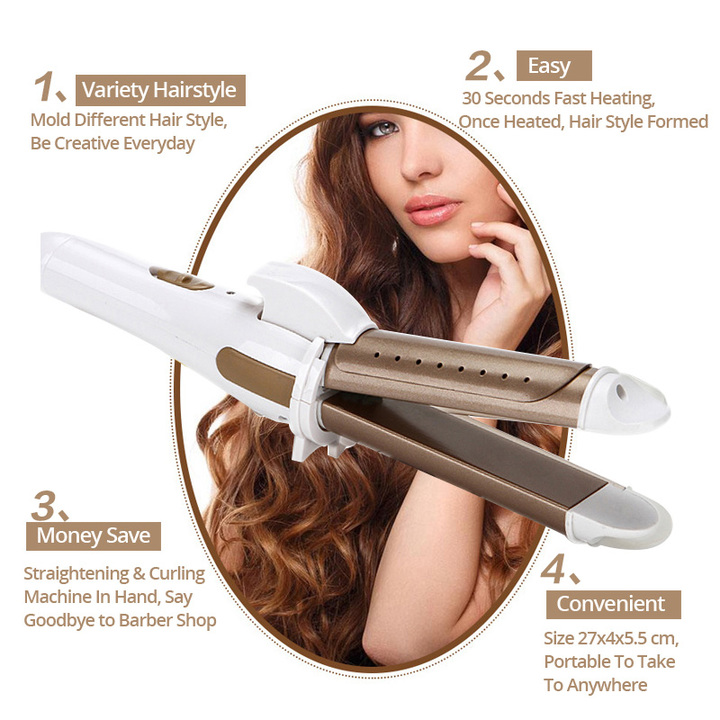 Hair Curler Straightener Styling Curling Straightening Machine Ceramic Heating straight hair tool