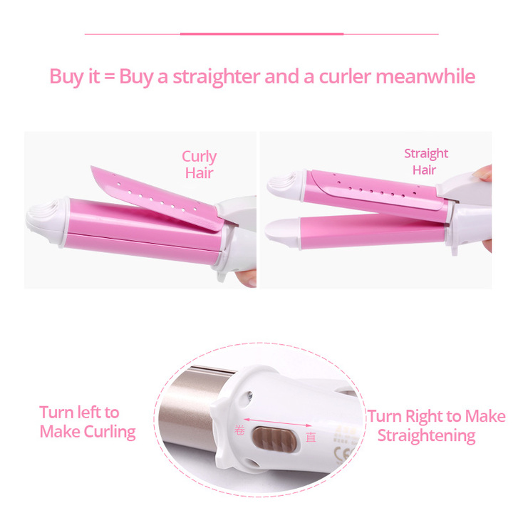 Hair Curler Straightener Styling Curling Straightening Machine Ceramic Heating straight hair tool