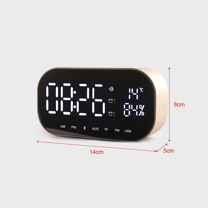 Multifunctional Wireless Bluetooth audio LED Mirror Clock Display Time / Temperature Clocks Speaker