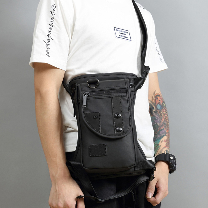 Men Waist Pack Waterproof Nylon/Canvas Messenger Shoulder Bags CrossBody Motorcycle Rider Leg Bags