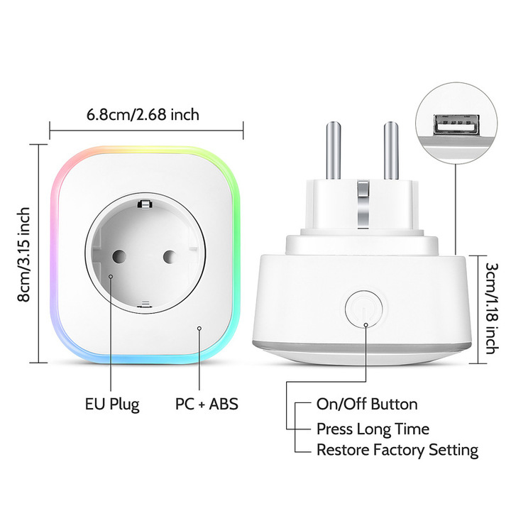 Mini Wifi Smart Socket APP voice timing Mobile phone remote control socket WIFI smart socket
