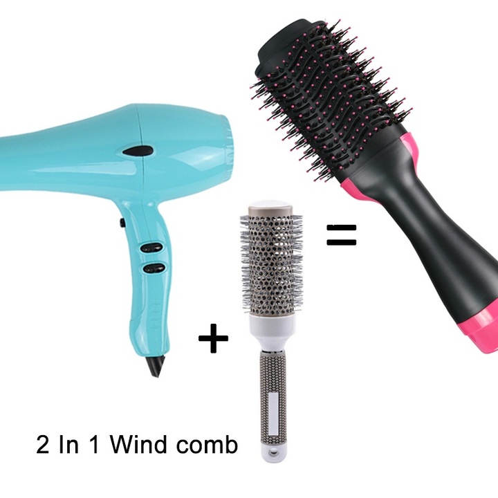 Two-in-one Blower Comb Infrared Negative Ion Hot Air Comb blow Dual-purpose Hair drier Moulding Comb
