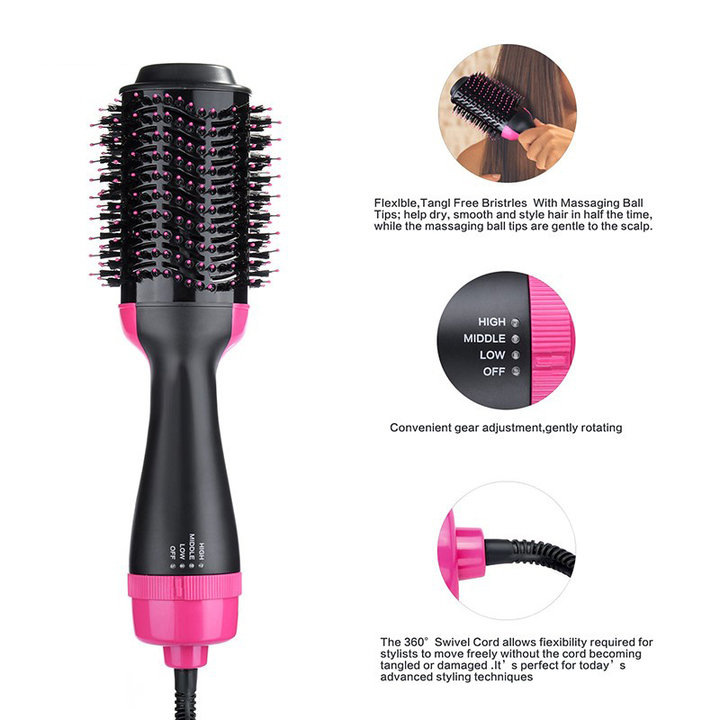 Two-in-one Blower Comb Infrared Negative Ion Hot Air Comb blow Dual-purpose Hair drier Moulding Comb