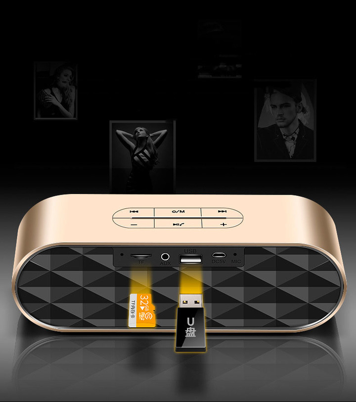 F4 Wireless Bluetooth Speaker Mini Subwoofer TF U disk Sound Box Portable Vehicle-borne Subwoofer